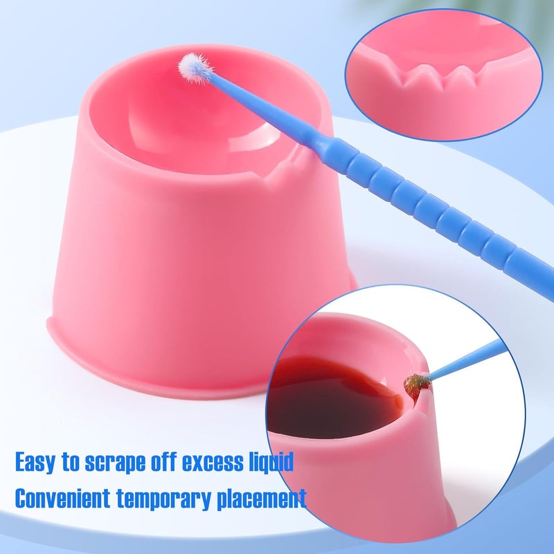 JMU طبق دابن للأسنان القابل للتصرف، 100 قطعة، ألوان متنوعة - Image 4